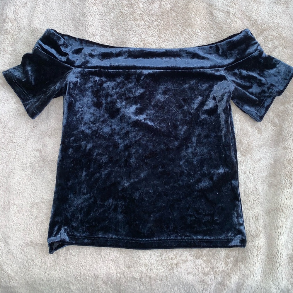 Velvet Off The Shoulder Shirt